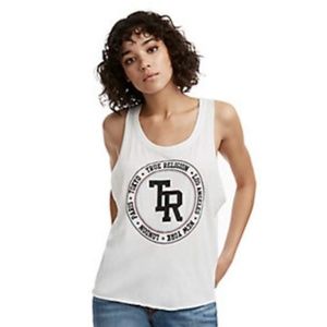 TRUE RELIGION WOMENS LOGO DEEP CUT TANK